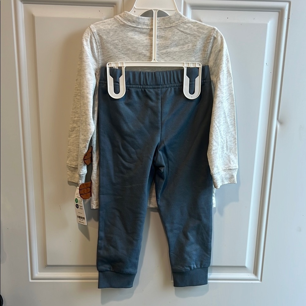 Carter's Light Gray Dog Graphic Long Sleeve Tee and pants outfit - Picture 7 of 7
